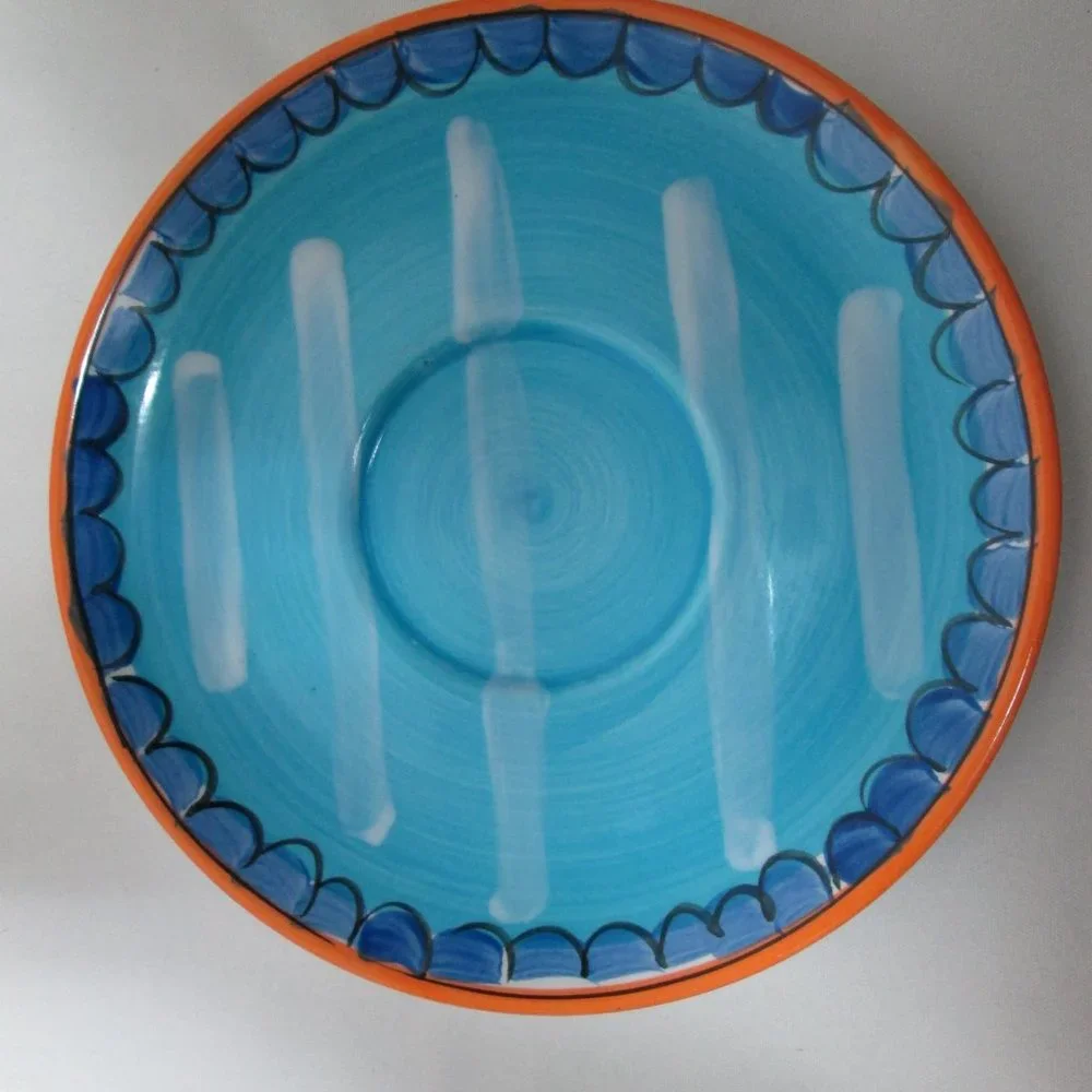 Blond Amsterdam Set 4 multi color Large Saucer Lunch Appetizer Plates 7.5